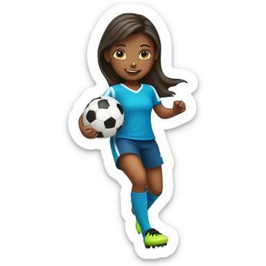 Girl playing soccer sticker