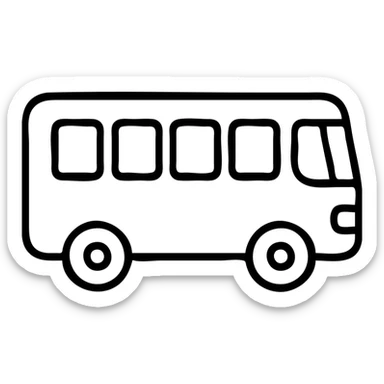 simple bus transportation vehicle with windows and wheels sticker