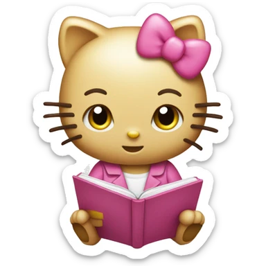 Cute hello kitty studying on ipad sticker