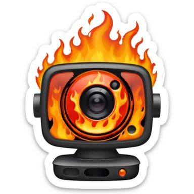 Web Cam on FIRE sticker