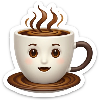 coffee in white cup sticker