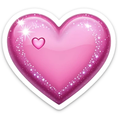 a pink heart with sparkles sticker