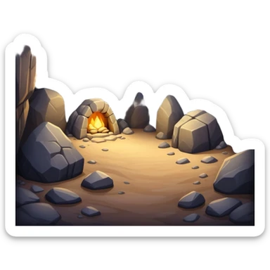 generate realistic detailed cave inside view sticker