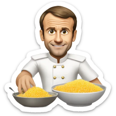 Emmanuel macron mange du couscous sticker