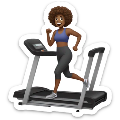 black woman on treadmill singing sticker