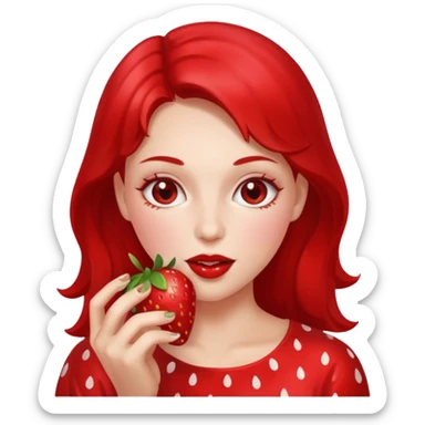 the woman eating strawberries
 sticker