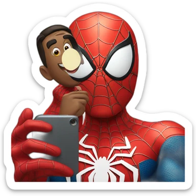 spider man taking a selfie sticker