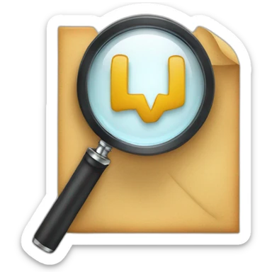 The letter W under a magnifier sticker