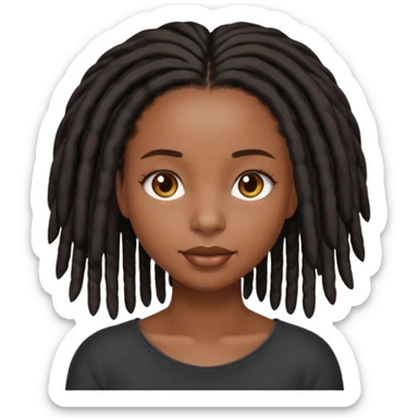 a pretty black girl with black shoulder lengh locs sticker
