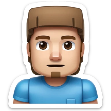 a 3d ilustration of minecraft steve sticker