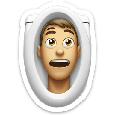 man head popping out of toilet sticker