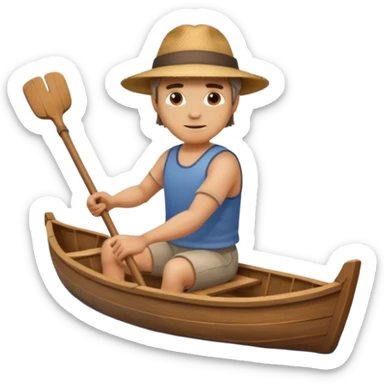 man rowing boat in Water Sports sticker