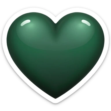 Half blac, half forest green heart sticker
