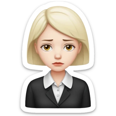 sad women office worker sticker