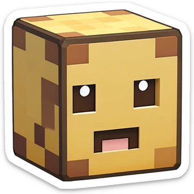 Minecraft block with texture sticker