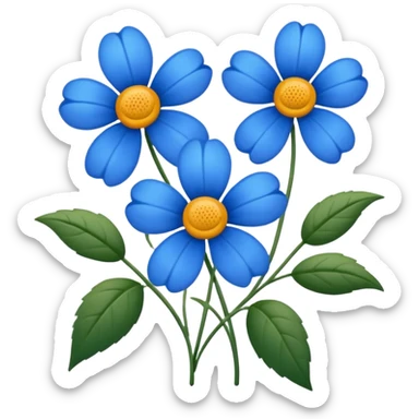 blue flowers sticker