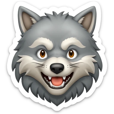 Tráeme una imagen de un lobo enojado sticker