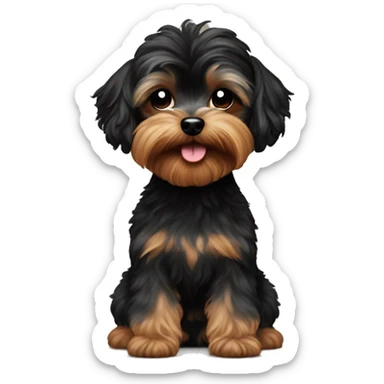 Black yorkie poodle sticker