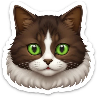 A european cat dark brown with lighter green eyes sticker