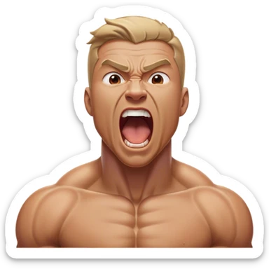 Cinematic Realistic Hercules Portrait, head tilted slightly with a dramatic, wide-open yawn, revealing a moment of relaxed strength. The lifelike textures of his powerful form and subtle, sunlit highlights emphasize his heroic presence even in a state of casual repose. sticker