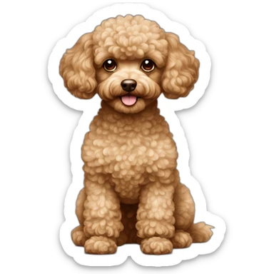 Toy poodle light brown sticker