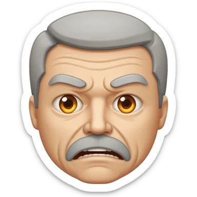 50 year old white male with an open mouth. Only his mouth is made of concrete with thick sides resembling a street gutter. He should look slightly angry but the joke is on him. sticker