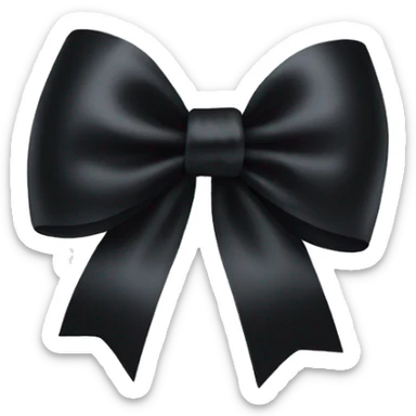 Black satin bow sticker