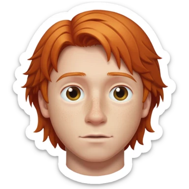 Ron Weasley with ginger hair and freckles sticker