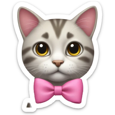 cat with a pink bow sticker