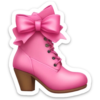 Pink bow boots sticker