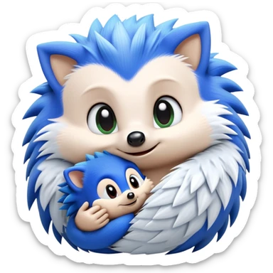 Baby Sonic the Hedgehog and baby Silver the Hedgehog together sticker