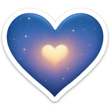 Blue night sky heart sticker