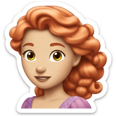 aurora disney princess with red hair sticker