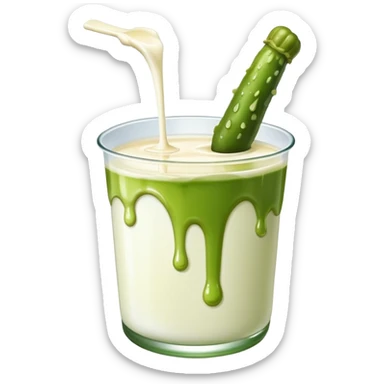 Pickle dripping milk sticker