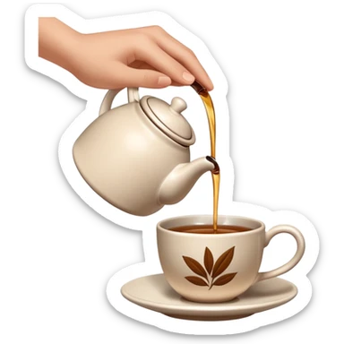 a hand clocking that tea sticker