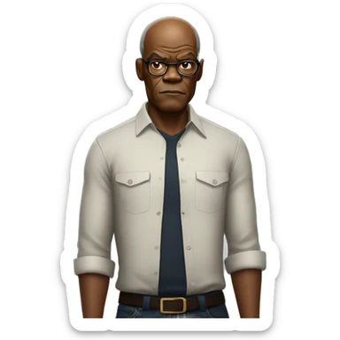 samuel l jackson serious wearing shirt sticker