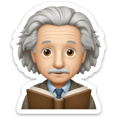 Albert Einstein holding sticker
