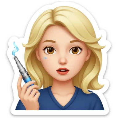 girl hitting vape  sticker