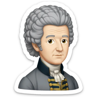 Edmund Burke 18th century Irish statesman philosopher with grey wig and historical clothing sticker