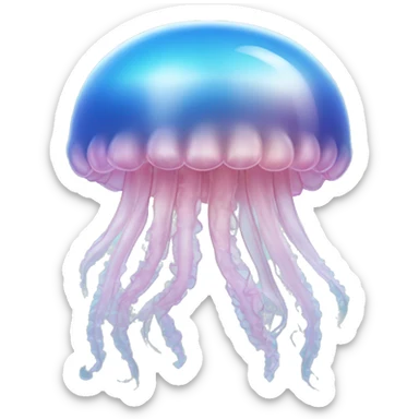 light pink and blue realistic jellyfish  sticker