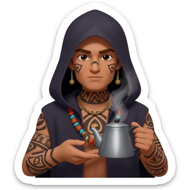 Witch doctor coffee pot sticker