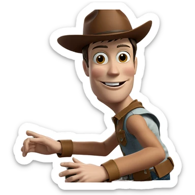 smiling boy in cowboy hat sticker