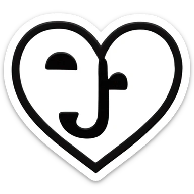 The Letter J with a heart sticker