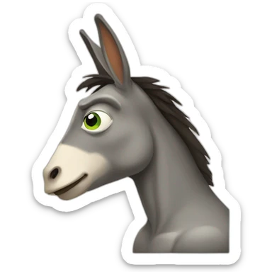 donkey with the face of pepe the frog in semi side view sticker