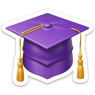 purple graduation hat 3d emoji sticker