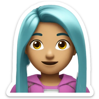 Girl playing roblox sticker