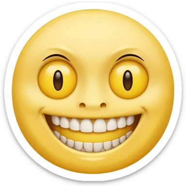 creepy smile lots of teeth built like regular yellow smile remake the second one but sad sticker