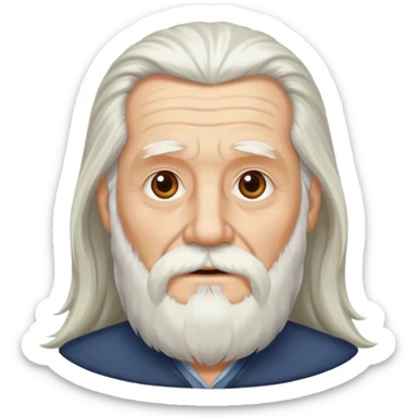 elderly man long hair and long bearded sticker