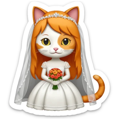 calico cat bride sticker