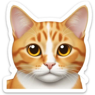 Orange, White feet cat sticker